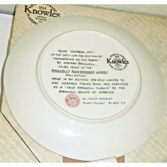 Set 3 Knowles Norman Rockwell Collector Plates Pondering on the Porch NEW - Picture 10 of 10
